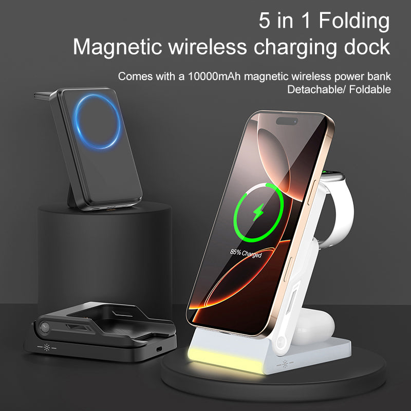 New-5in1-Wireless-Charger-10,000 mah-Portable Charger and Night Light