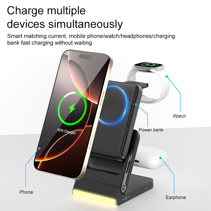 New-5in1-Wireless-Charger-10,000 mah-Portable Charger and Night Light