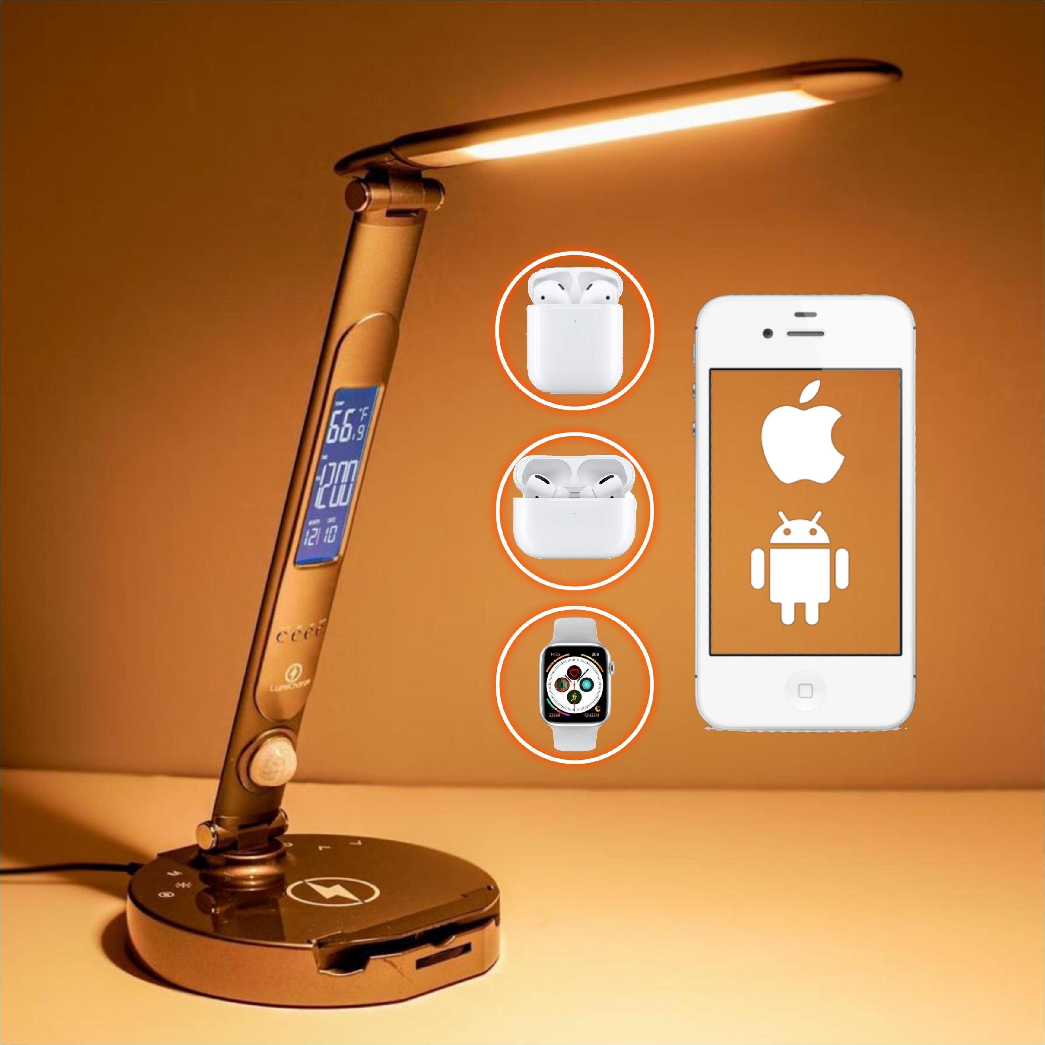 LumiCharge 2 Wireless Charging Desk Lamp