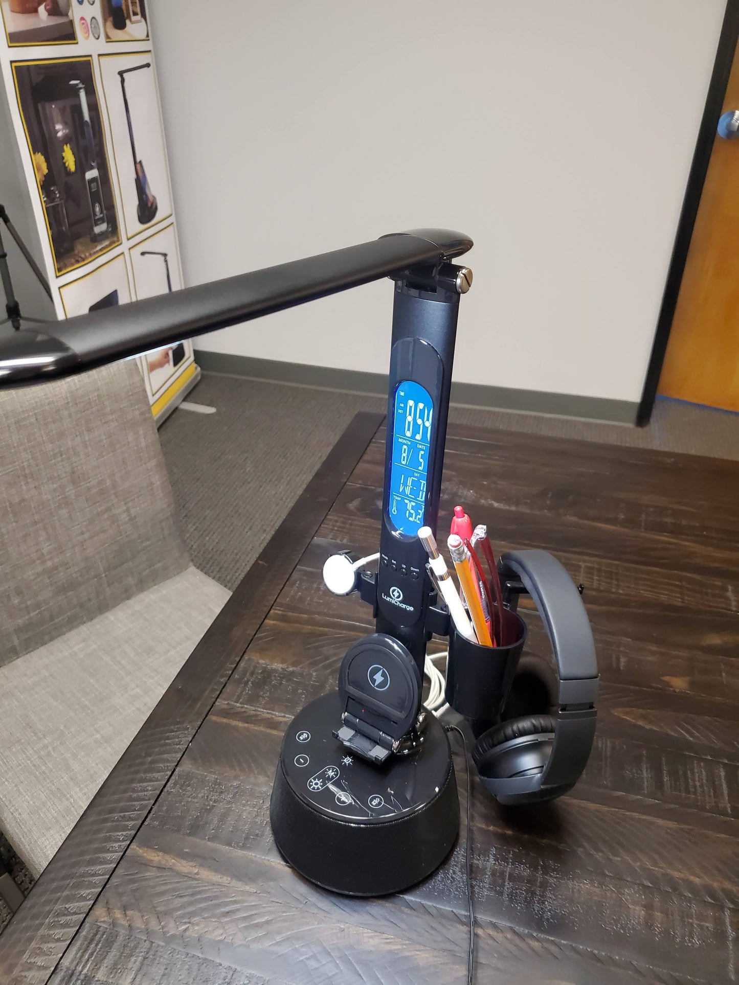 Lumicharge-T2W - LED Desk lamp with wireless charger and Bluetooth speaker