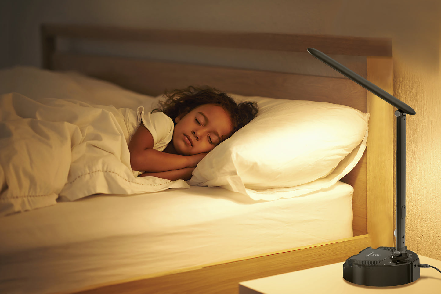 Lumicharge III -LED desk lamp with wireless charger ,Bluetooth Speaker, App-Controls
