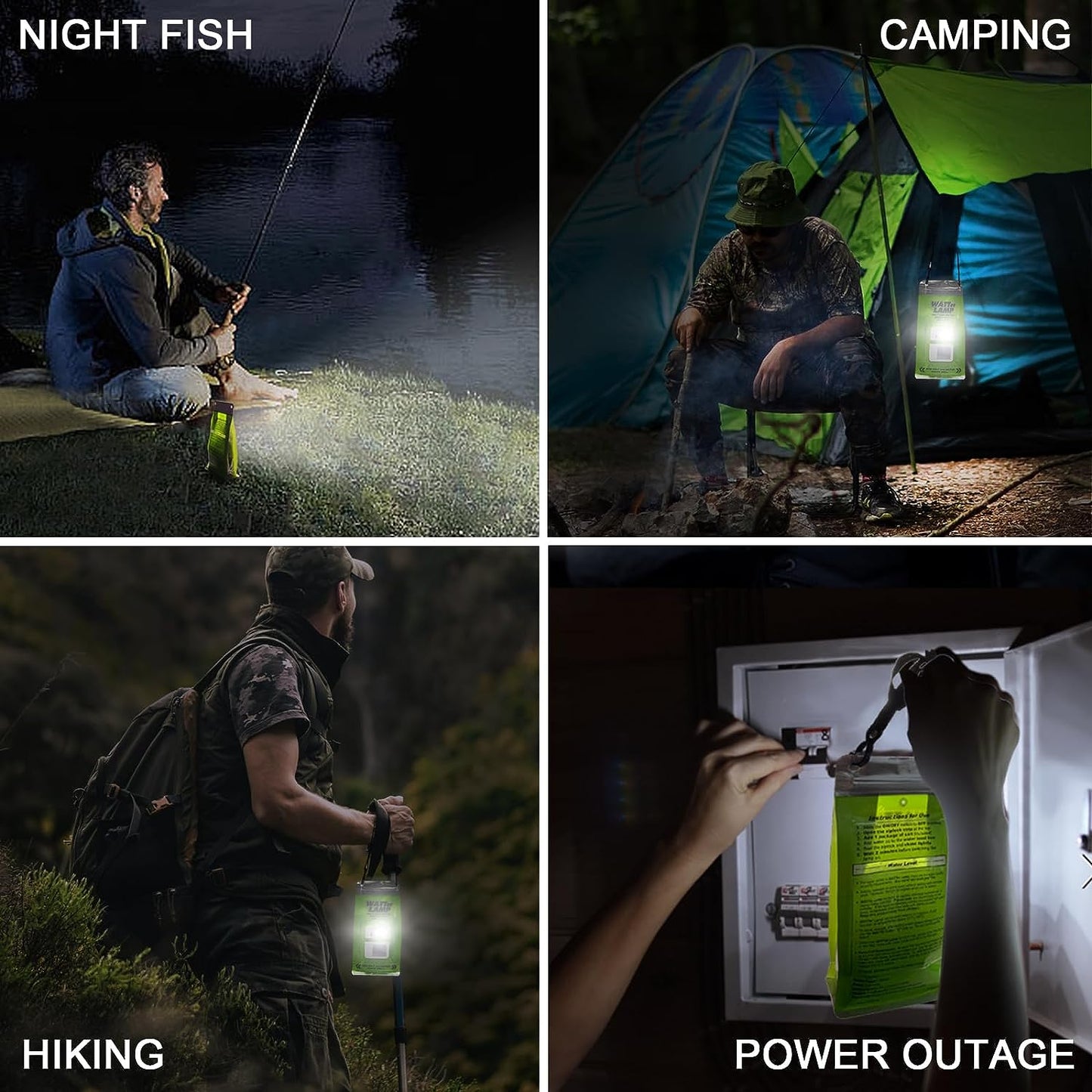 Emergency Light Salt Water Lamp, No Battery Required Portable Lantern for Hiking,Camping Essentials Survival Gear Outdoor Lamp for Power Outages Outdoor Activities Night Fishing Camping