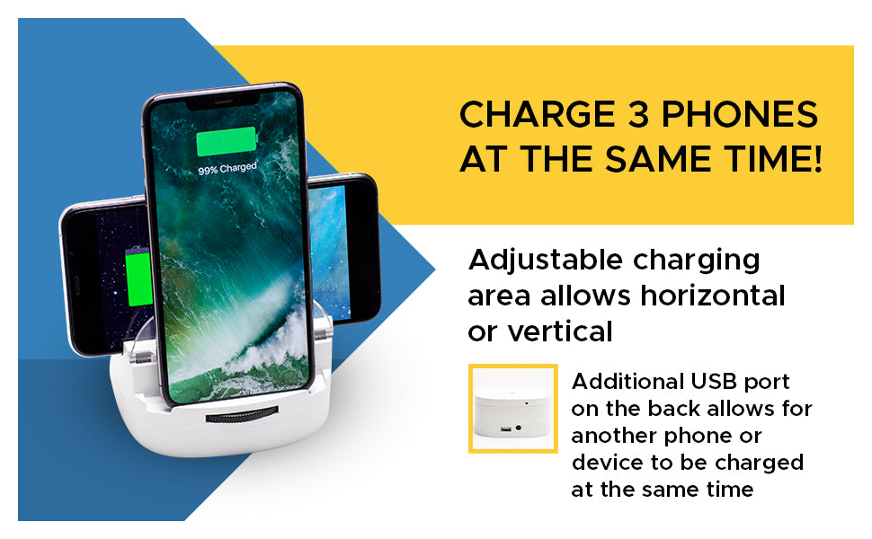 UD-3in1 Phone Charger Dock-Iphone 15, 14, 12,X,Airpod, Samsung, Android-Wireless Charger