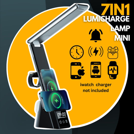 Lumi-Mini - 7 in 1 Multifunctional LED Desk Lamp with wireless charger