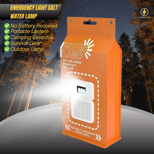 Emergency Light Salt Water Lamp, No Battery Required Portable Lantern for Hiking,Camping Essentials Survival Gear Outdoor Lamp for Power Outages Outdoor Activities Night Fishing Camping